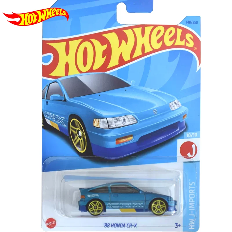 Genuine Hot Wheels Car Honda CR-X Kids Toys for Boy Carro Model 1/64 Alloy Diecast J-IMPORTS Brinquedo Collection Gift C4982-148 1 36 range rover defender alloy diecast model car collection toys xmas gift office home decoration