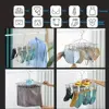 1pc Sock Drying Rack With 30 Hooks, Stainless Steel Rotatable Hanger, Windproof Drip Hanger, Foldable Sock Hanger 3