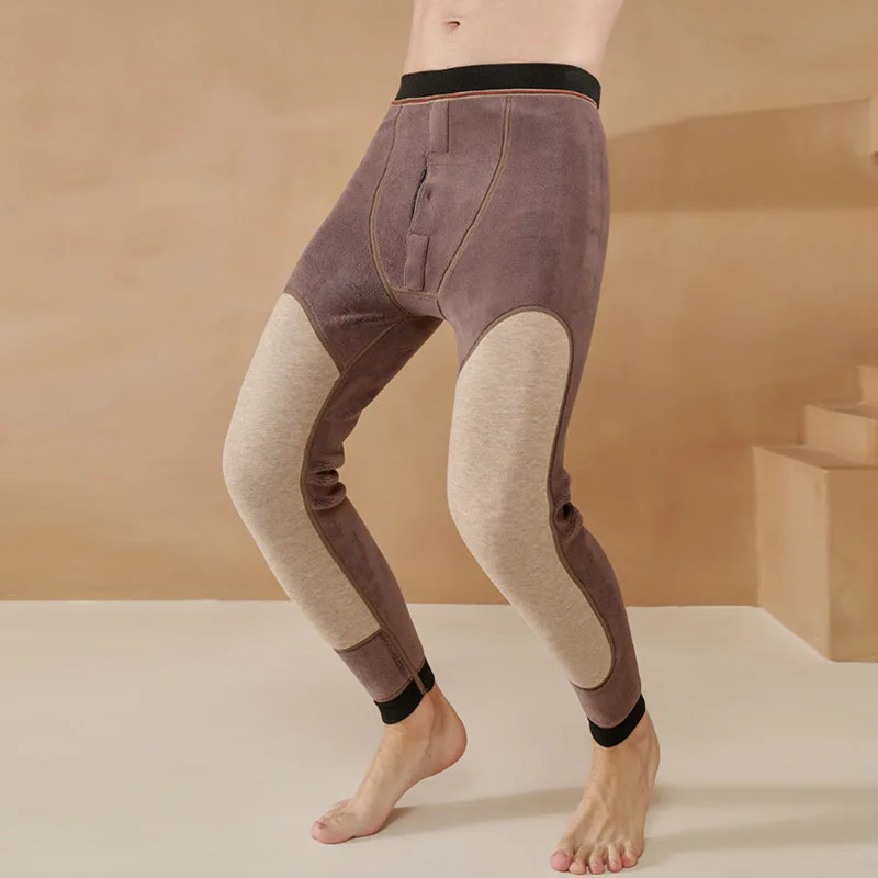 2023 Winter New Wool Knee Protection Warm Pants With High Quality Thickened Teeth Stickers Designer Casual Men's Fit Leggings