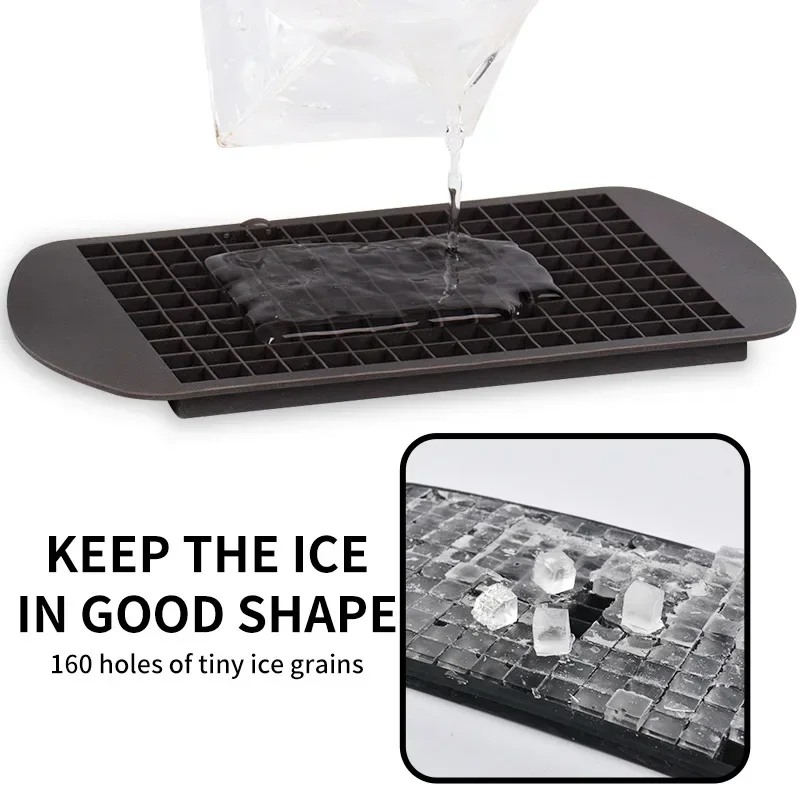160 Grid Silicone Mini Ice Cube Tray Mold 1X1cm Fruit Cube Small Square Maker Kitchen Accessories