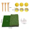 Dual Surface Turf Golf Practice Hitting Mat Portable Golf Hitting Mat Rubber Tee Holder and 6 Golf Practice Balls Included 4