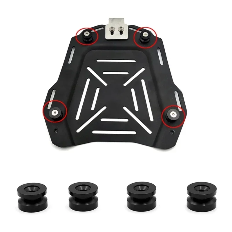 Motorcycle Tail Box 4pcs Universal Motorcycle Rear Luggage Tail Top Box Helmet Trunk Bracket Base Plate Bushing Pad Buckle Spacers