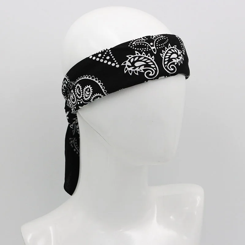 68CM Retro Blue Red Paisley Large Square Bandana Cotton Hip Hop Headband Scarf 2