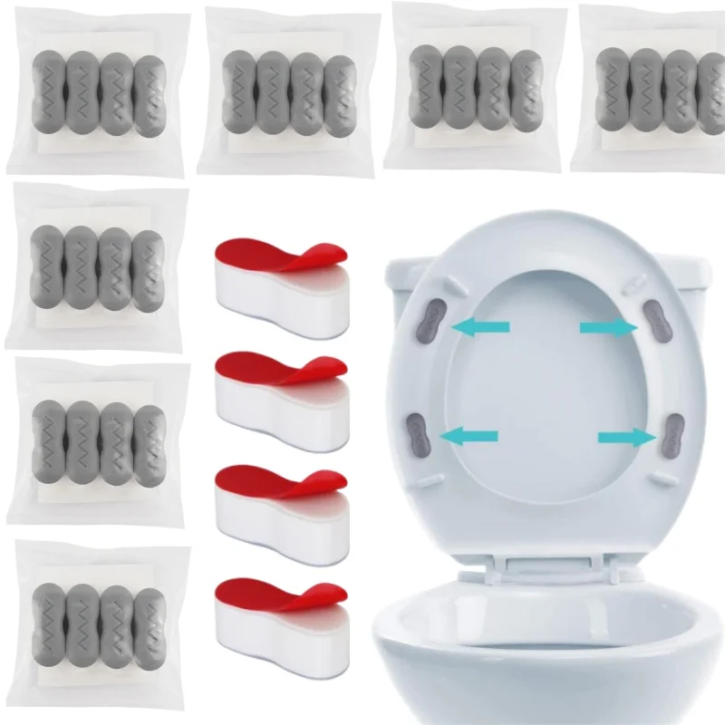 4pcs Toilet Seat Bumper Bidet Seat Bumpers Adhesive Function for Bidet Attachment Toilet Seats