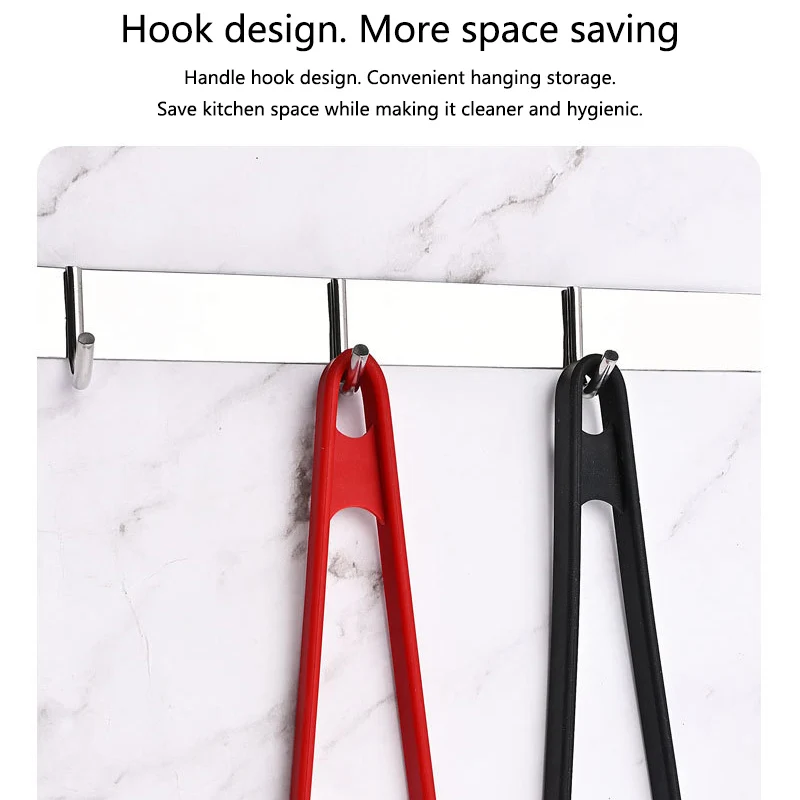 Silicone Tongs Food Grade Home Kitchen Cooking Thickened Long Handle BBQ Grill Clip