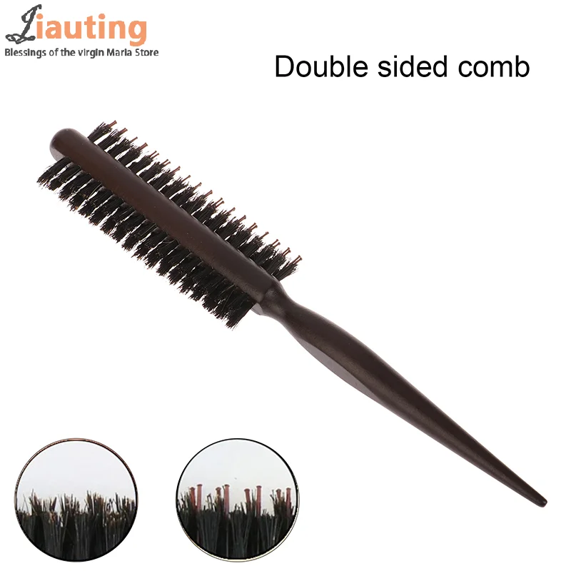 

Natural Boar Bristle Hair Fluffy Comb Wood Handle Hair Brush Anti-static Barber Hair Comb Scalp Massage Hairdresser Styling Tool