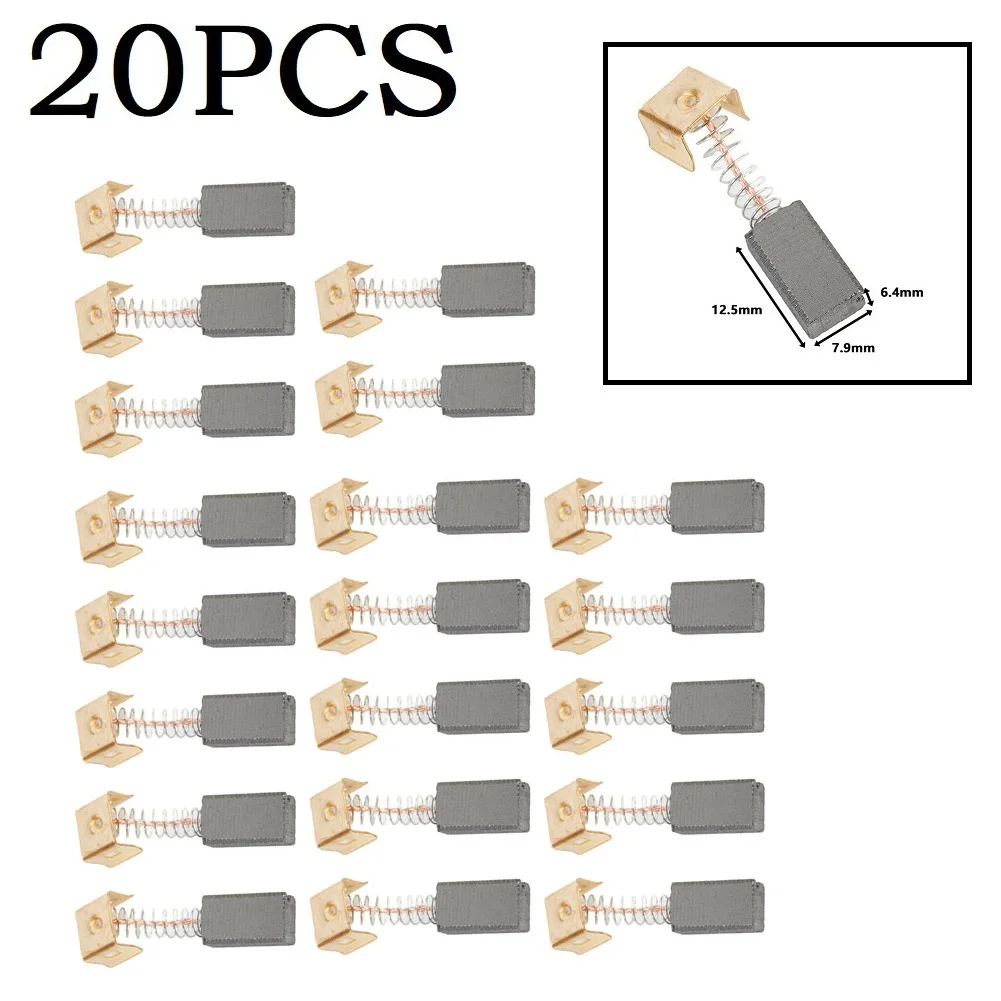 20pcs Carbon Brushes For CD105 CD110 CD115 KG900 KG915 KG725 AST6 AST6XC AST15 FG005 Angle Grinder Replacement Power Tool 4pcs carbon brushes 6 4x7 9x12 5mm for black decker cd105 cd110 cd115 kg900 kg725 ast6 angle grinder accessories