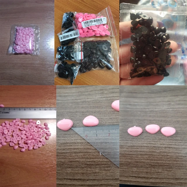 100Pcs/Pack Plastic Triangle Noses For Dolls Toys For Bear Buttons Toy DIY Crafts Safety Child Kids Dolls Nose Accessories 6