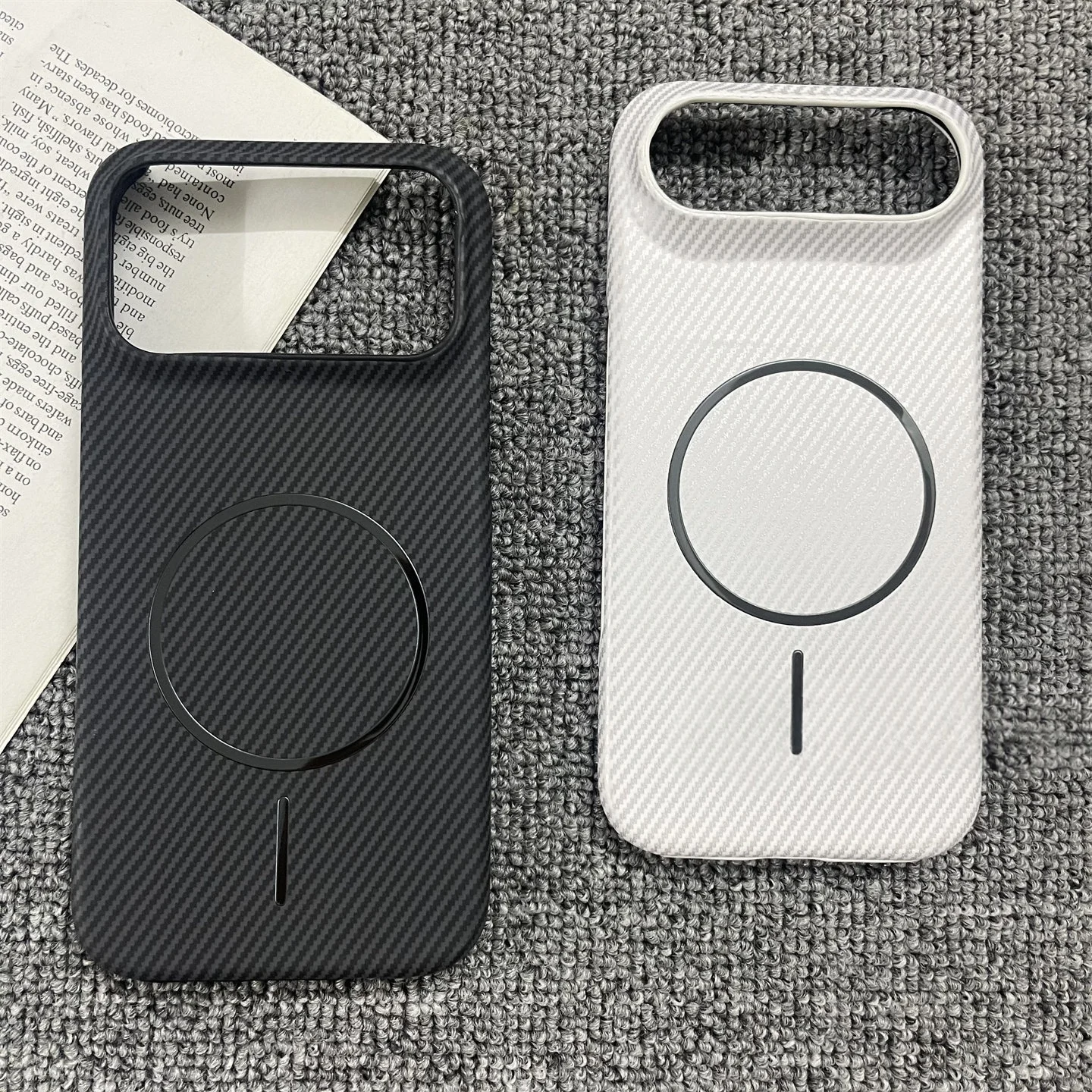 Magsafe Magnetic Kevlar Carbon Fiber Texture Frameless Phone Case