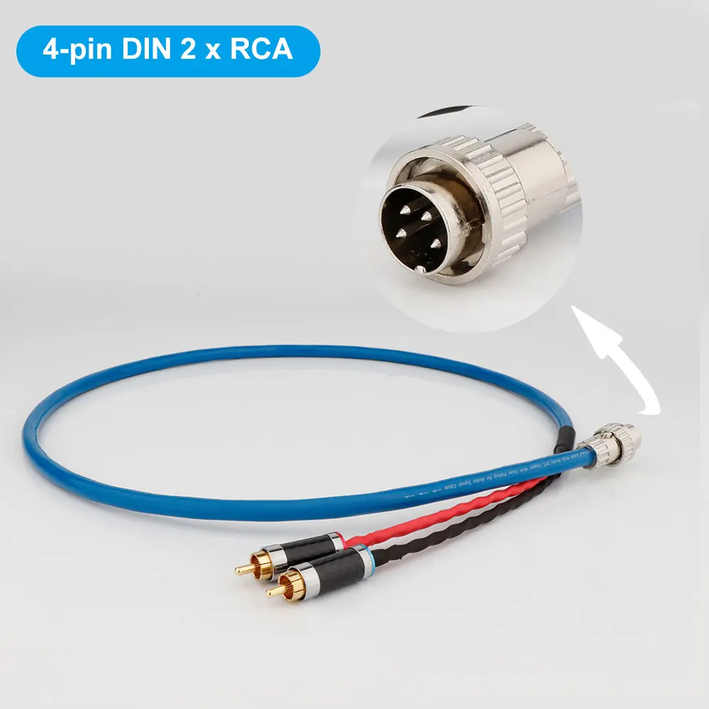 Hi-End Naim Ofc Cavo Phono Placcato Argento Cavi Tonearm Con 4Pin Din Maschio A 2 Connettori Rca Maschio