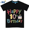Happy 10th Birthday printed kids T-shirt, summer cotton short-sleeved casual top, suitable for both boys and girls 1