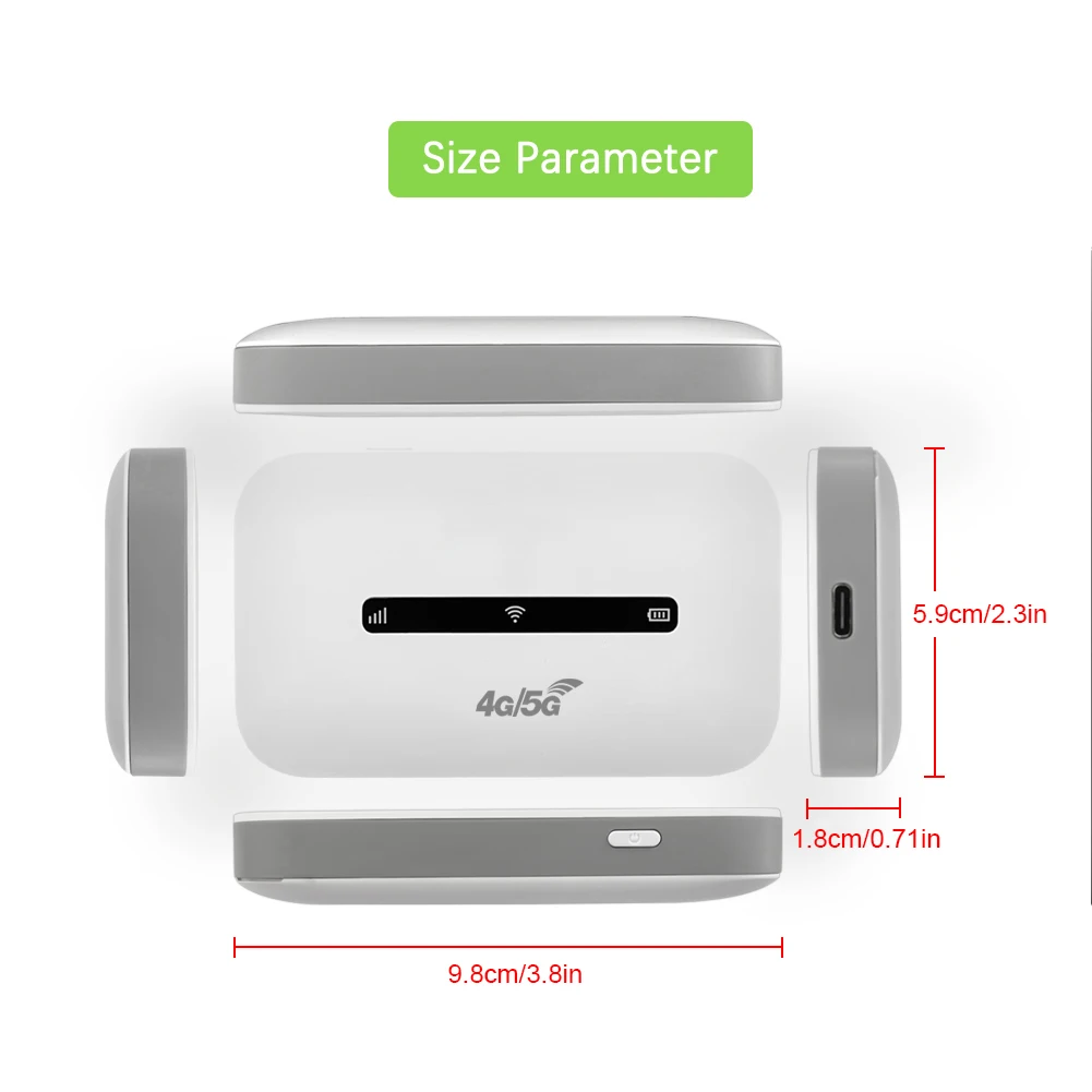 4G LTE Mobile WiFi Router 4G LTE Mobile WiFi Router 150Mbps Wireless Internet Router with SIM Card Slot Pocket Mobile Hotspot for Home Office Car Travel