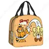 Custom Garfields Cat Cartoon Art Lunch Bag Men Women Warm Cooler Insulated Lunch Box for Kids School 1