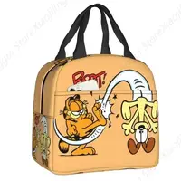 Custom Garfields Cat Cartoon Art Lunch Bag Men Women Warm Cooler Insulated Lunch Box for Kids School 1