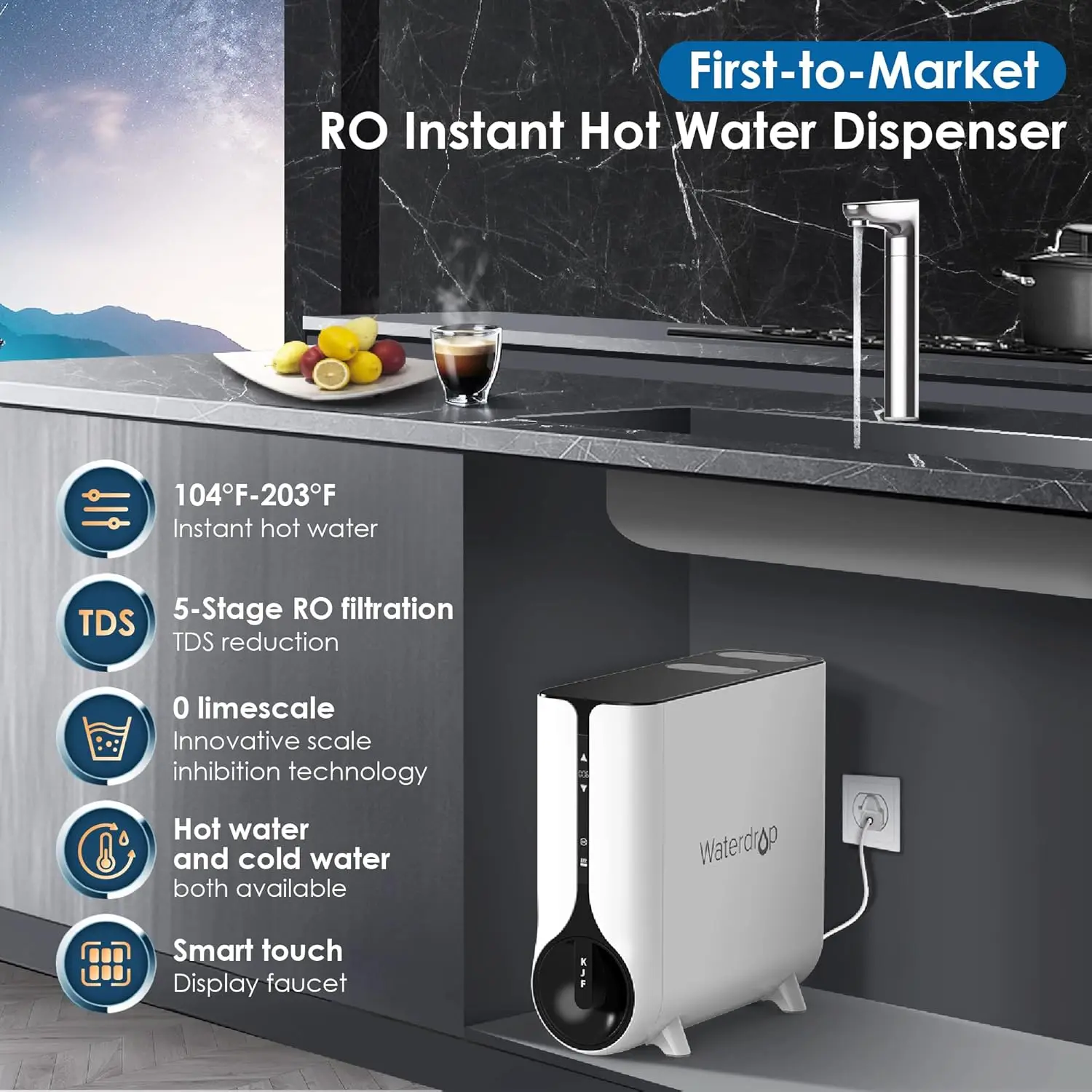 Osmosis System, Instant Hot Water Dispenser, 600  , Reduce  ,   2:1 Pure to Drain, Under Sink, TD 2