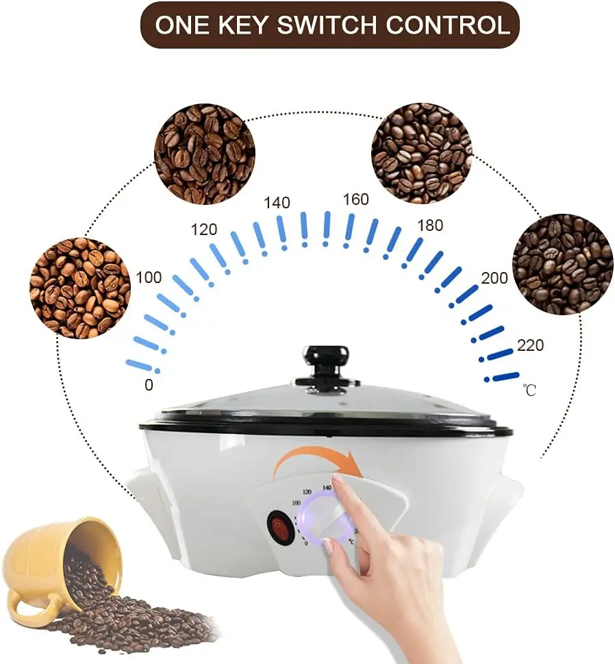 Kitchen Electric Coffee Bean Roaster Coffee Baked Peanut Beans Baking Stove Popcorn Make Dryer Roasting Machine Grain Drying coffee bean roaster coffee roaster machine