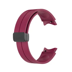 Premium Silicone Strap with Magnetic Buckle - Galaxy Watch 4 44mm (Wine Red)