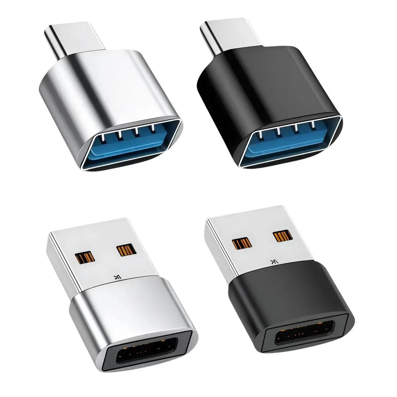 USB to Type-C Adapter USB Female to Type-C Male Fast Charging Adapter OTG USB-C for Smartphones Laptops Car Use