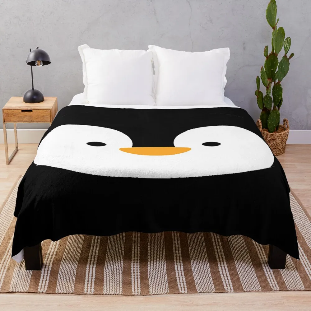 

Penguin Face Throw Blanket Fluffy Softs Hair Nap Blankets