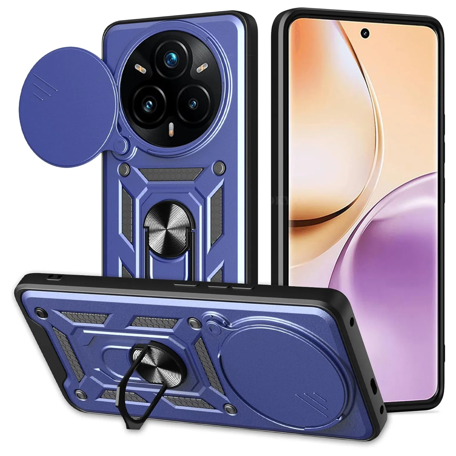 Enhanced Armor Case with Lens Protection and Ring Magnetic Holder