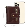 SCHLATUM Men Leather Wallet Fashion Short Zipper RFID Purses New Style Multifunction Credit Business Card Holder 3
