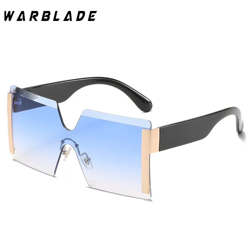 

2022 Oversized Square Rimless Sunglasses Women Brand Designer Flat Siamese Sun Glasses Female Eyewear Travel Gafa De Sol UV400