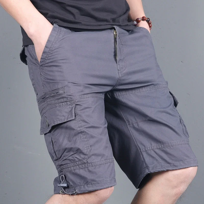 Summer 2023 Men's Military Cargo Shorts Tactical Joggers Shorts Men Loose Work Casual Cotton Shorts Man Clothing Plus Size 4XL