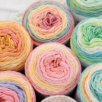 3-Pack 300g/10.58oz Soft & Durable Multicolor Dyed Gradient Cotton Acrylic Blend Yarn for Knitting, Crocheting Sweaters, Scarfs 1