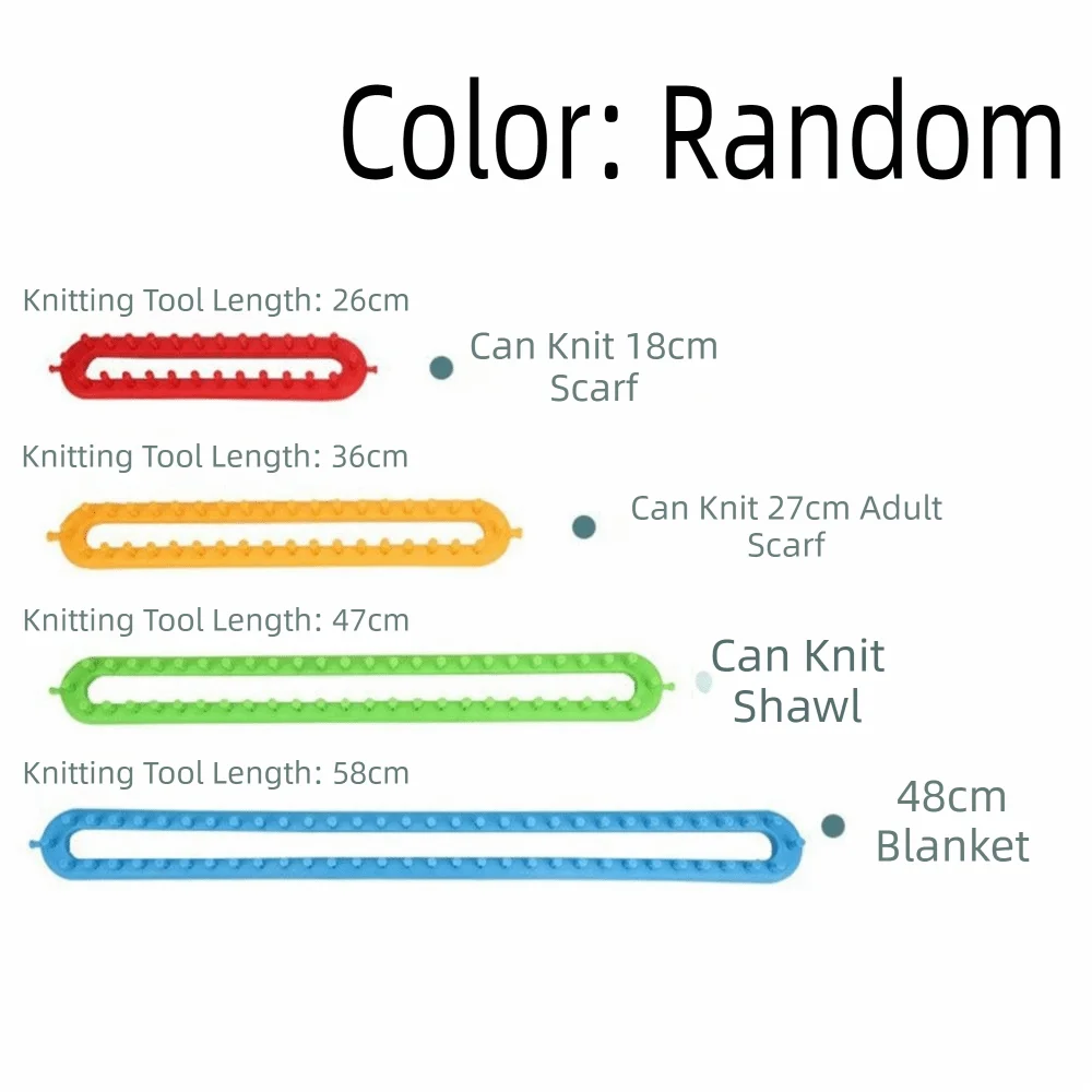 Portable 26/36/47/58cm Weaving Loom Knitting Kit DIY Rectangle Wool Knitter Handmade Craft Braiding Tool