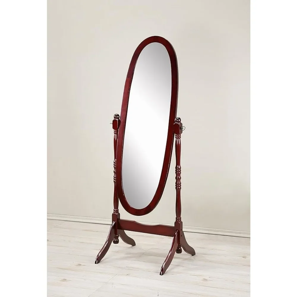 

Mirrors Full Body Furniture Traditional Style Wood Floor Mirror, Cherry Finish Decorative Mirrors