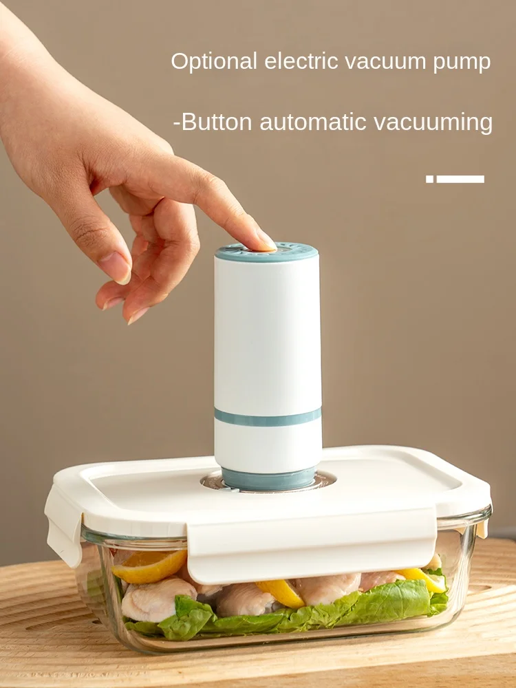 Automatic Vacuum High Boron Glass Crisper Food Grade Food Fruit Refrigerator Sealed Storage High Temperature Resistance 3