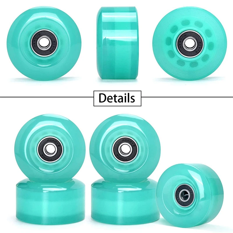 Roller Skate Wheels With Bearings And Toe Stoppers,For Double Row Skating,Quad Skates And Skateboard,32X58mm 82A