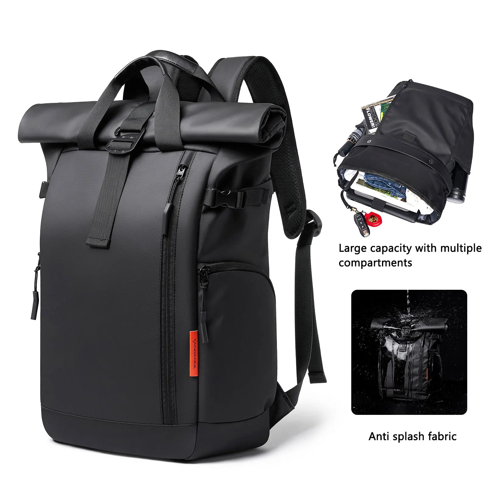Thick Backpack for Men Luxury Business Backpack School Bag Large Capacity Placeable 15.6" Laptop Waterproof Fashion Backpack 5