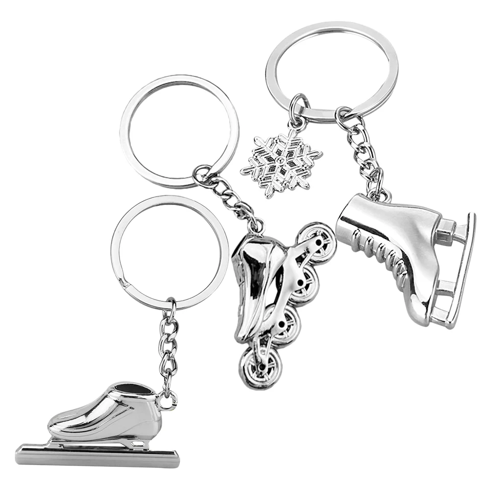 

3 Pcs Skate Keychain Roller Skating Party Favors Ring Decor Wallet Chains Pendant