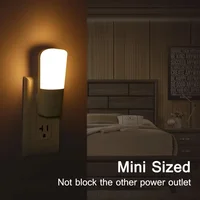 Melery Night Light Bulbs EU Plug 0.5W Low Power Sensor Control RGB Plug-in Color Changing Susk To Dawn Home Office Lamp Creative 5
