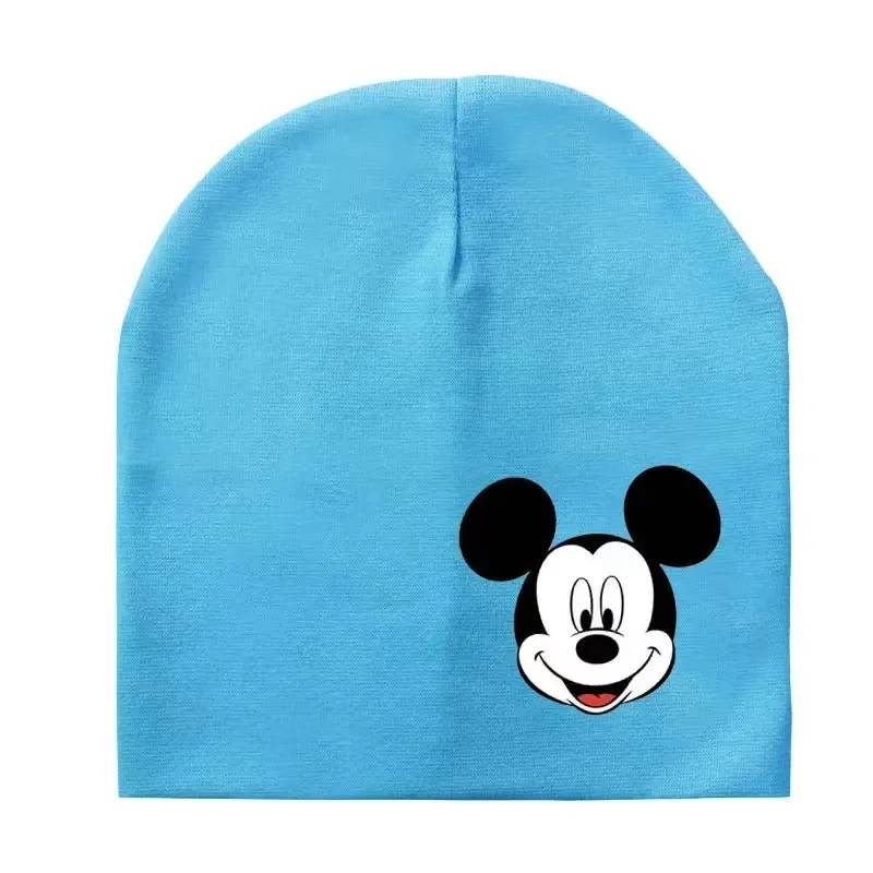 Kids Beanie Knitted Hat Baby Boy Girl Cartoon Mickey Minnie Print Autumn Winter Hip Hop Hat Children Warm Casual Pajama Cap 0-3T