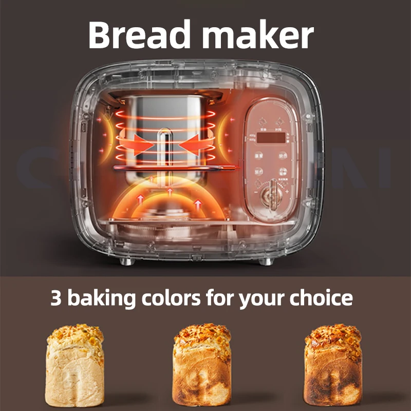 Household Bread Maker Breakfast Machine Baking Machine Fully Automatic Small Bread Toaster Driver Fermentation