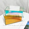Colorful Acrylic Drawer Tissue Box Luxury Desktop Transparent Rainbow Napkin Box Ins Style Home Creative Bathroom Storage 1