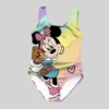 Disney Girls One Piece Swimsuit 3D Splash Ink Print One Piece Swimsuit with Cartoon Minnie Color Paint Girls and Women Summer 3