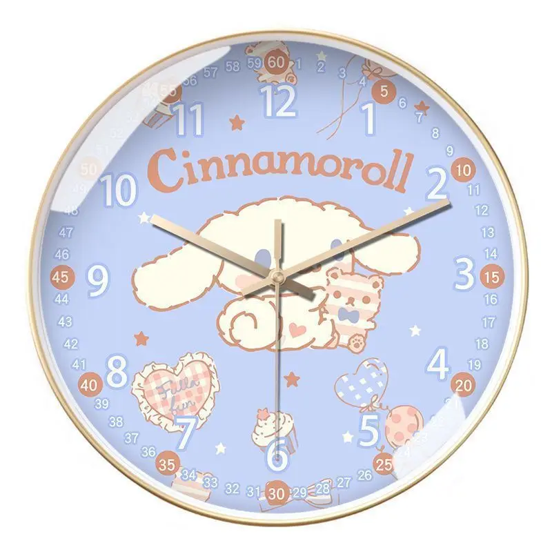 thumbnail image 1 of Reloj de pared con orejas grandes de Hello kitty, reloj de pared con diseño de perro, canela, cuarzo súper silencioso, radio de tiempo Sanrio, creativo, 1 of 5
