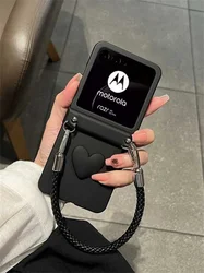 Korean Luxury Love Bracelet Hinge Phone Case Cover for Z Flip 6 (Black)