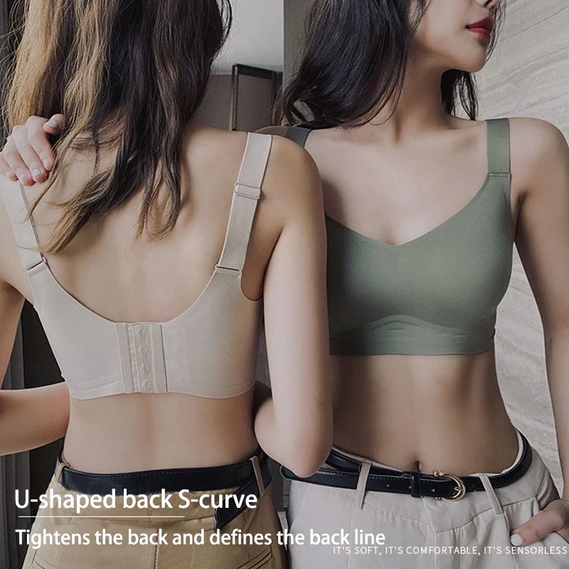 Seamless Underwear For Women Large Breasts Bras Sexy Padded Push-up Bralette Female Soft Support Sports Brassiere Intimates
