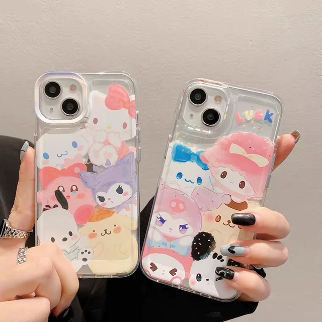 Silver Hello Kitty Phone Bag Case For Iphone 11 12 13 14 Pro Promax Fashion  Y2k Girl Soft Sanrio Iphone Case Trendy Gift - AliExpress