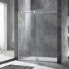 Framelss 3/8"" Sliding Shower Door | Brushed Nickel Finish, 56"" X 60"" | Mbsdc6076-B Model 1