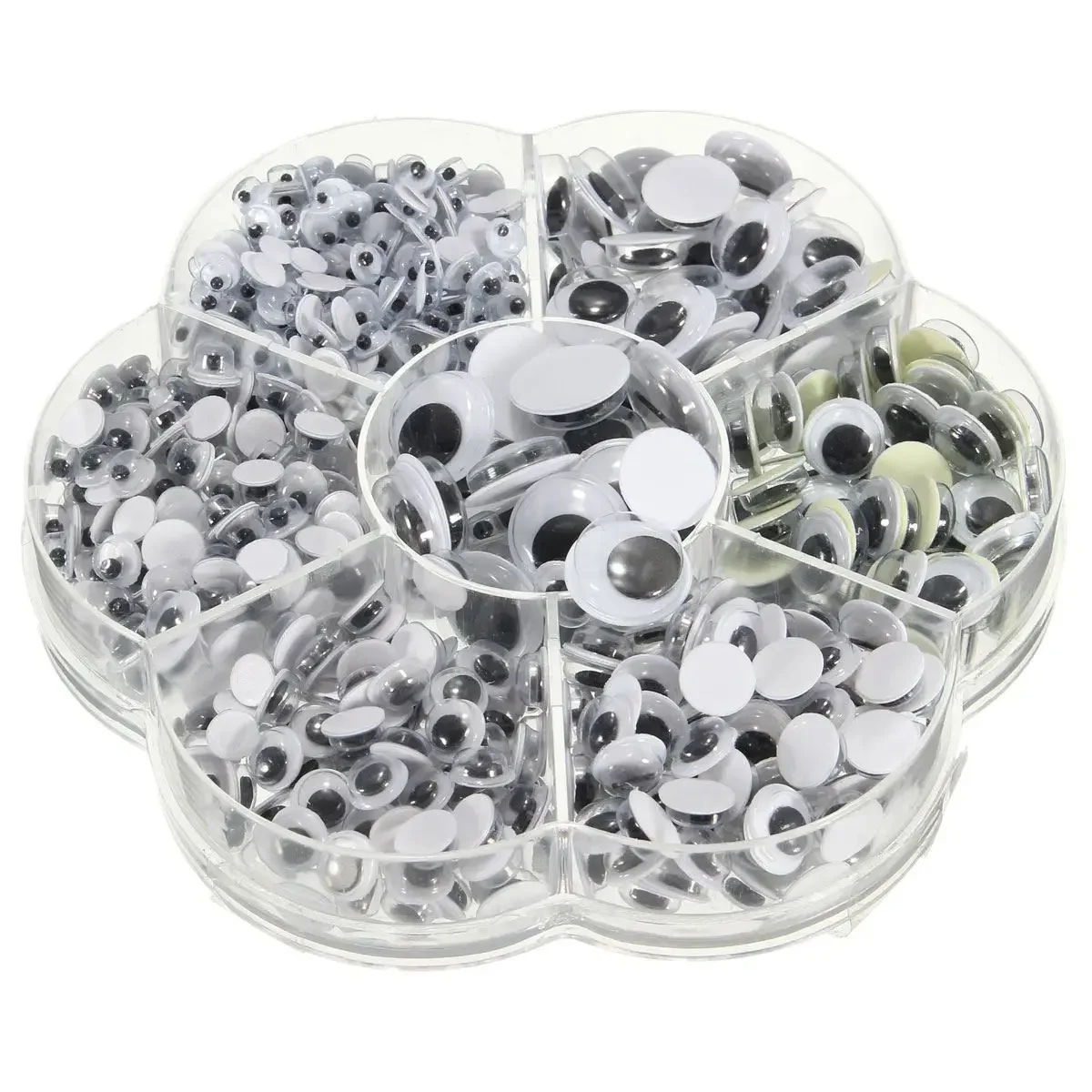 

Universal 700Pcs 4/5/6/7/8/10/12mm Total Mixed Googly Eyes Self-adhesive DIY Scrapbooking for Teddy Bear Stuffed Toy Doll Parts