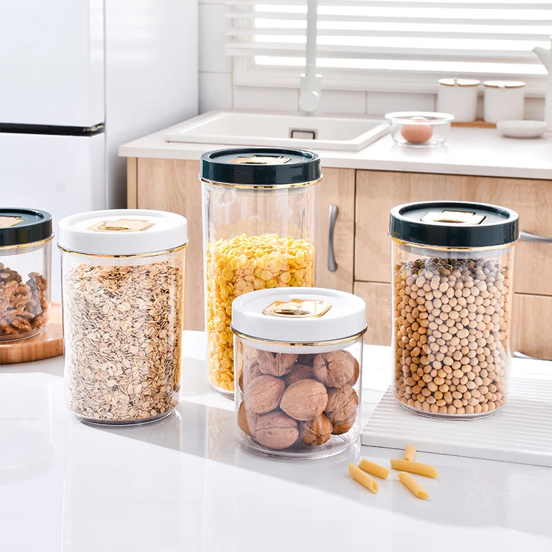 

New Square Storage Tank Transparent Fresh Keeping Coffee Tea Box Kitchen Cereals Sealed Tank Snack Dry Goods Organization Jars