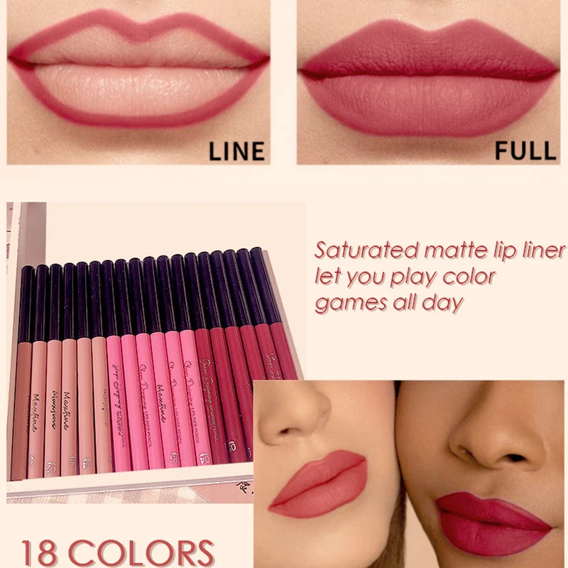 Lipstick Pencil Waterproof Matte Contour Tint Lipstick Lasting Non-stick Cup Lipliner Pen Lips Makeup Cosmetic 20 Color lipstick pencil