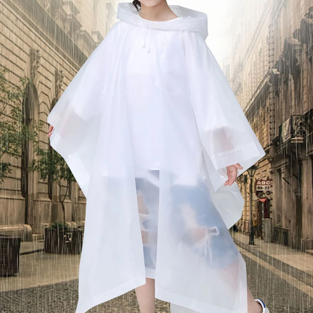 Description Picture 6 of itemRain Ponchos Reusable Rain Coat with Drawstring Hood Rain Gear Thicken EVA for Boys Girls for 6-12 Years Old Children