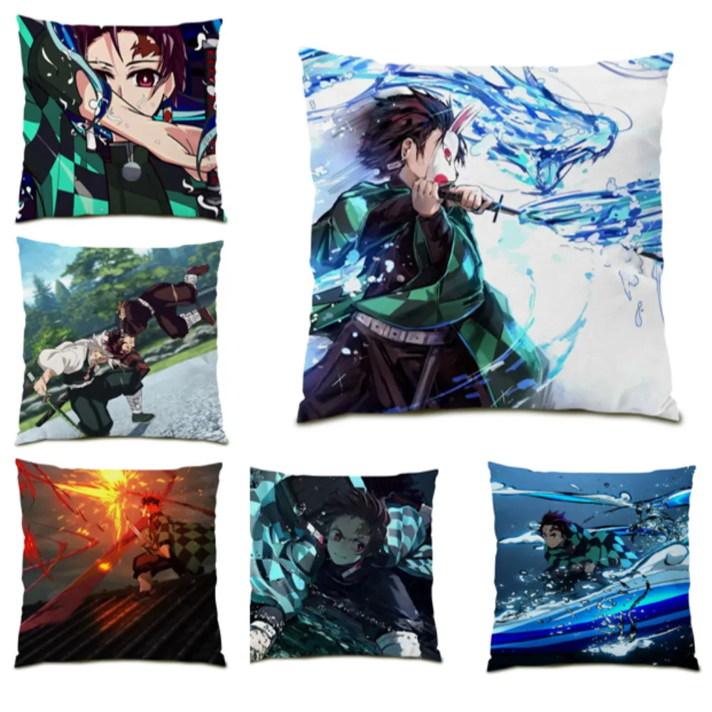 

Anime Pillow Case Kamado Tanjirou Battle Scene Pillow Cover Demon Slayer Cushion Cover 45x45 Office Chair Sofa Home Decor B0131