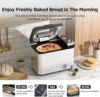 Bread Maker, 3.3LB Larger Bread Machine 15-in-1 Stainless Steel & Nonstick Ceramic Pan & Auto Nut Dispenser Bread Maker Machine 4